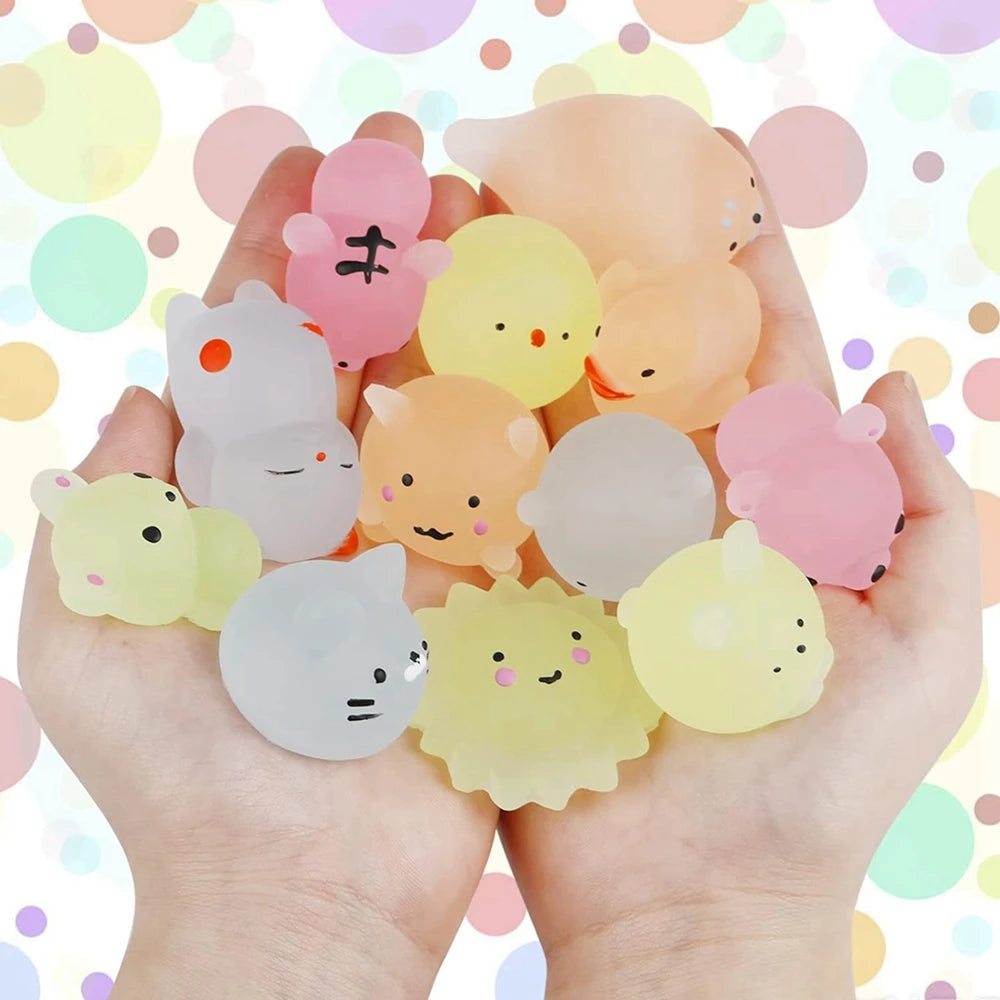 Glow in the Dark Mochi Animal Squishy Set