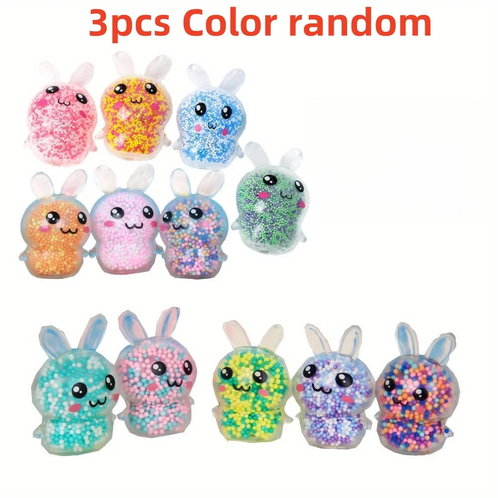 3-Pack Bunny Squishy Stress Balls – Cute Sensory Fidget Toy