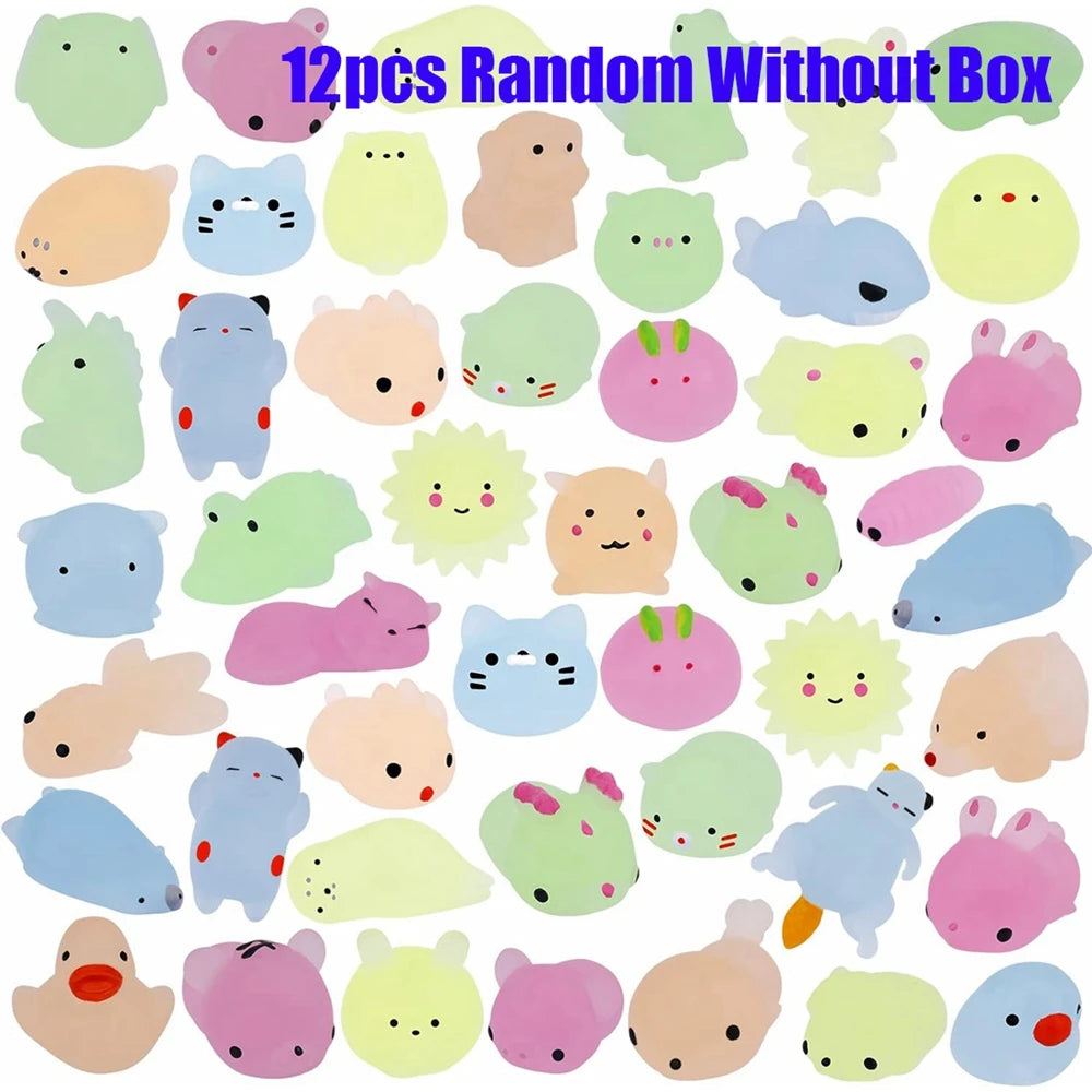 Glow in the Dark Mochi Animal Squishy Set