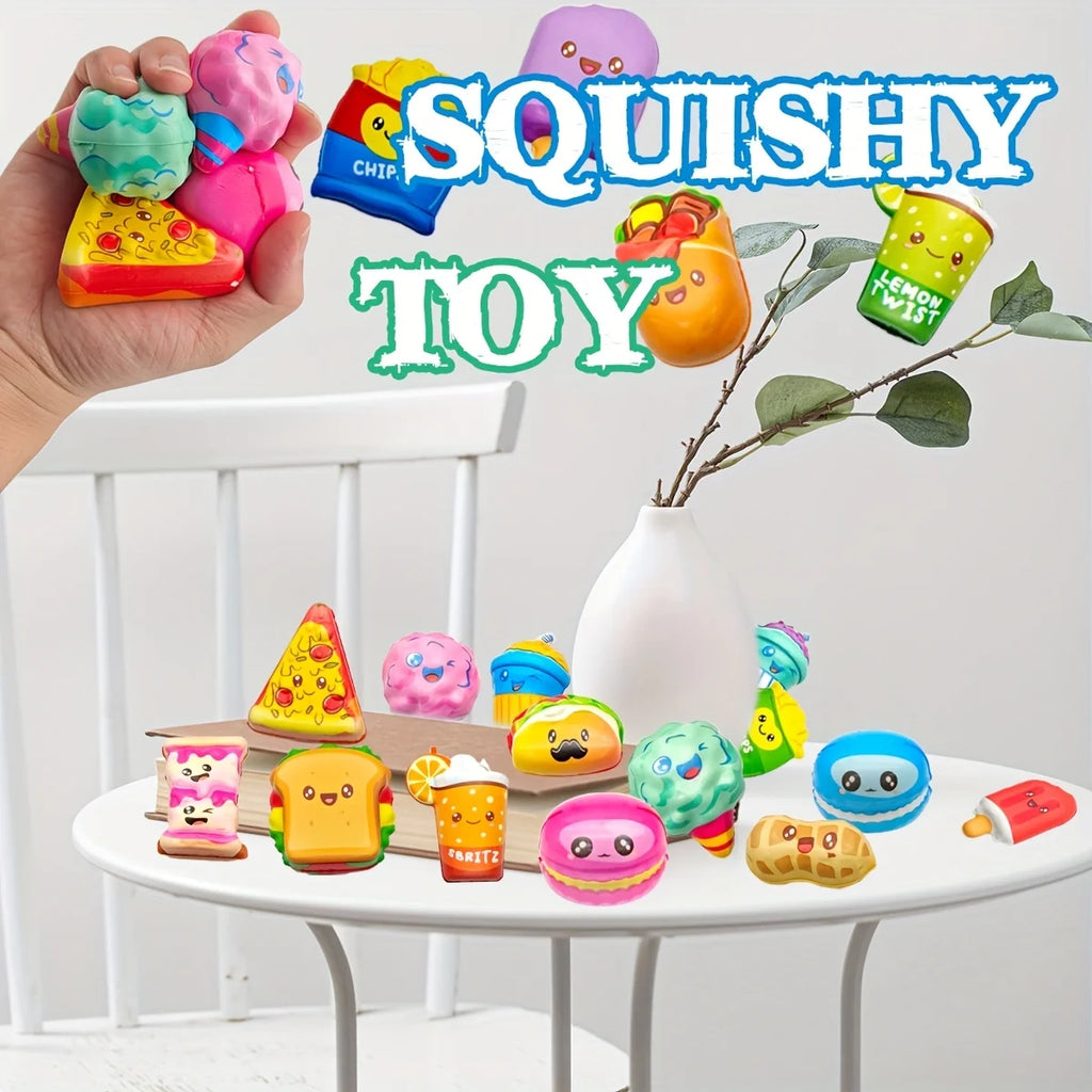 12-Piece Mini Squishy Toy Set – Random Stress Relief Fidget Pack